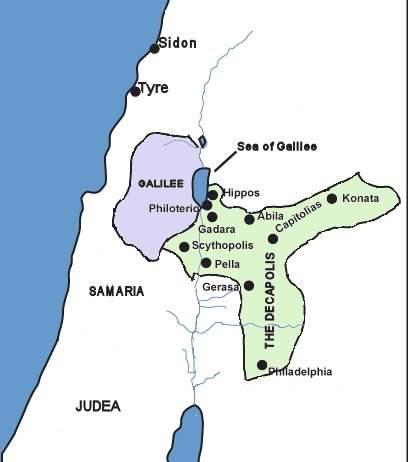 Map of the Decapolis and Galilee